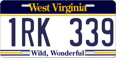 WV license plate 1RK339