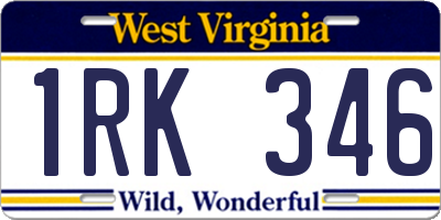 WV license plate 1RK346