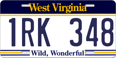 WV license plate 1RK348