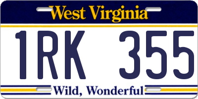 WV license plate 1RK355