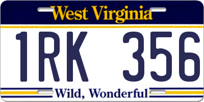 WV license plate 1RK356