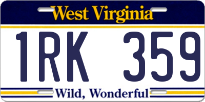 WV license plate 1RK359