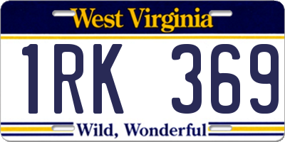 WV license plate 1RK369