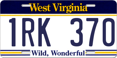 WV license plate 1RK370