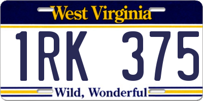 WV license plate 1RK375