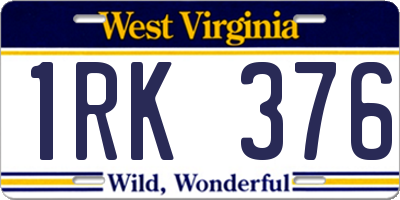 WV license plate 1RK376