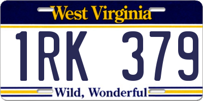 WV license plate 1RK379