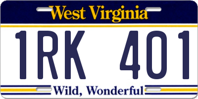WV license plate 1RK401