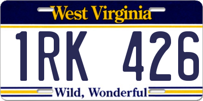 WV license plate 1RK426