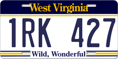 WV license plate 1RK427