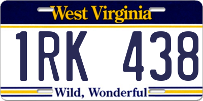WV license plate 1RK438