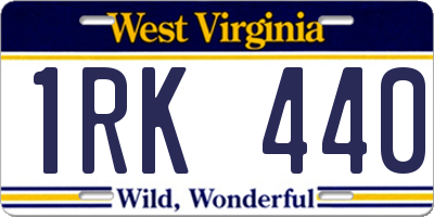 WV license plate 1RK440