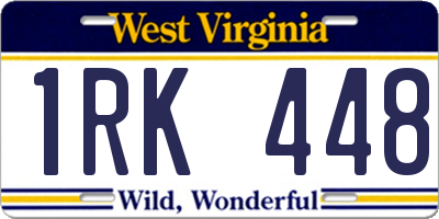 WV license plate 1RK448