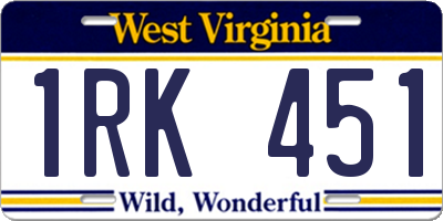 WV license plate 1RK451
