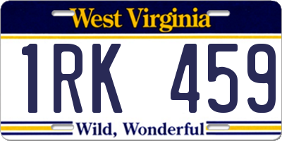 WV license plate 1RK459