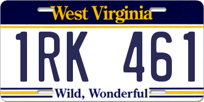 WV license plate 1RK461