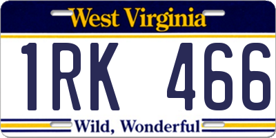 WV license plate 1RK466