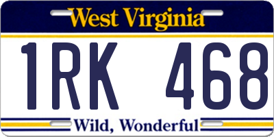 WV license plate 1RK468