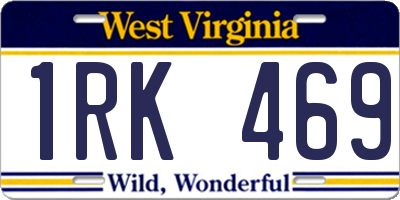 WV license plate 1RK469