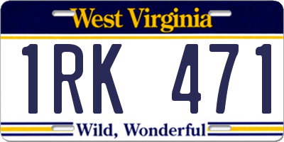 WV license plate 1RK471