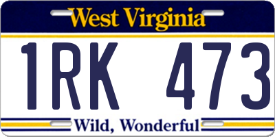 WV license plate 1RK473