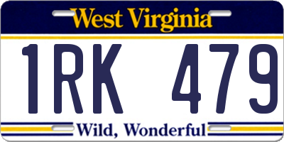 WV license plate 1RK479
