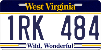 WV license plate 1RK484