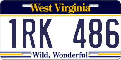 WV license plate 1RK486