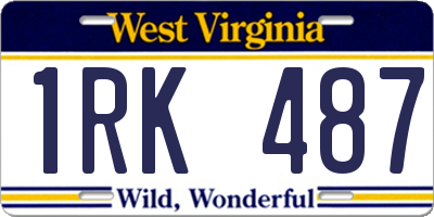 WV license plate 1RK487