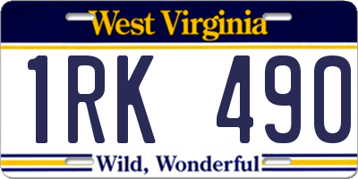 WV license plate 1RK490