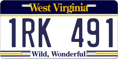 WV license plate 1RK491