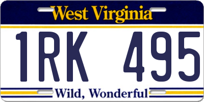 WV license plate 1RK495