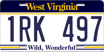 WV license plate 1RK497