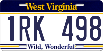 WV license plate 1RK498