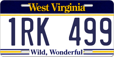 WV license plate 1RK499