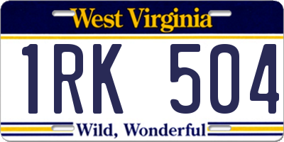 WV license plate 1RK504