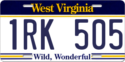 WV license plate 1RK505