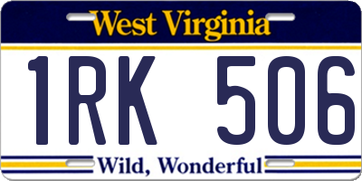 WV license plate 1RK506