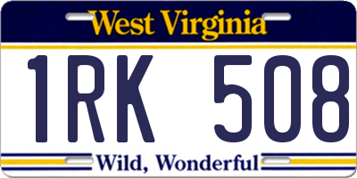 WV license plate 1RK508