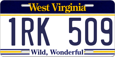 WV license plate 1RK509