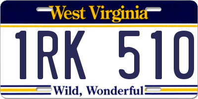 WV license plate 1RK510