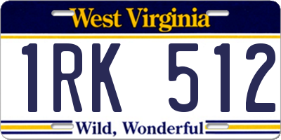 WV license plate 1RK512