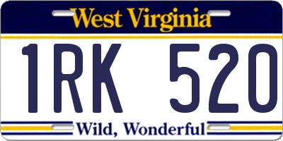 WV license plate 1RK520