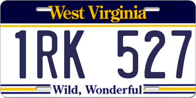 WV license plate 1RK527