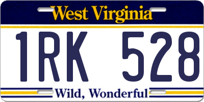 WV license plate 1RK528