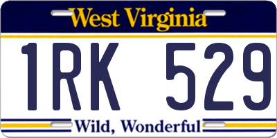 WV license plate 1RK529