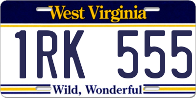 WV license plate 1RK555