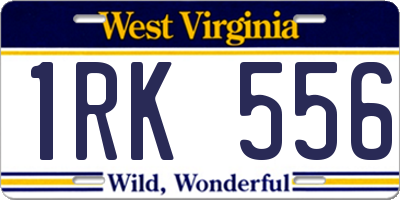 WV license plate 1RK556