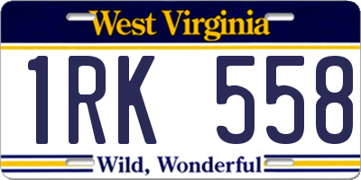 WV license plate 1RK558