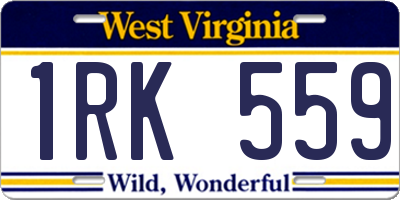 WV license plate 1RK559